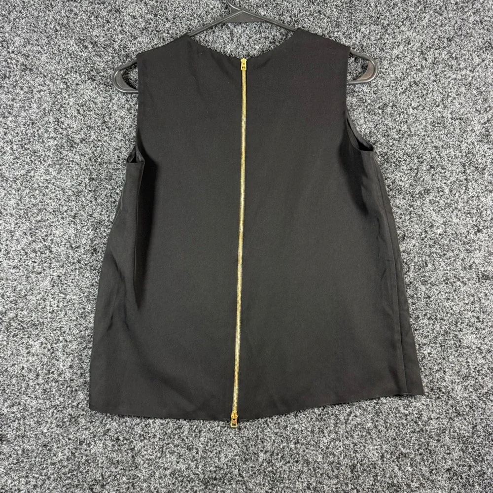 Everlane Black Sleeveless Full Zip Back‎ Shell Top Triacetate Size 0